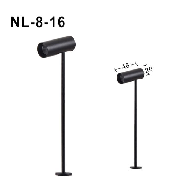 LED long-pole display cabinet spotlights with anti-glare and adjustable directional lighting for countertops, jewelry cabinets, and display cases.