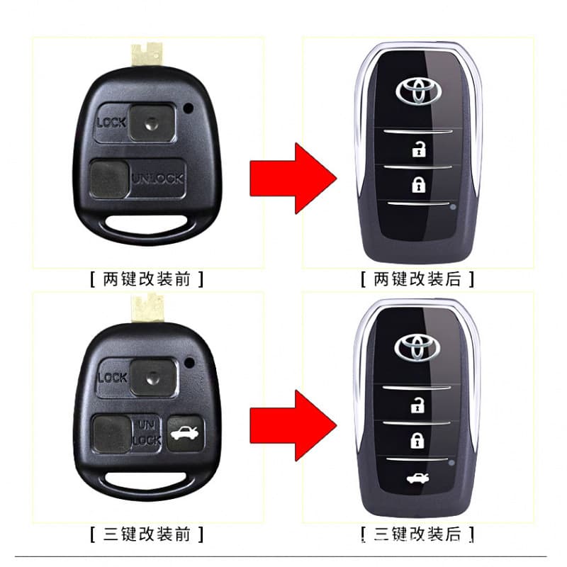 Suitable for old Toyota overbearing Land Cruiser Camry Land Cruiser Grand Overlord remote control modified folding key shell