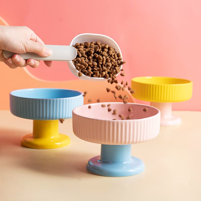 Ceramic Pet Bowl Elevated Cup Bowl Ceramic Cat Bowl Dog Bowl Neck Protection Large Diameter High Appearance Cat Food Bowl