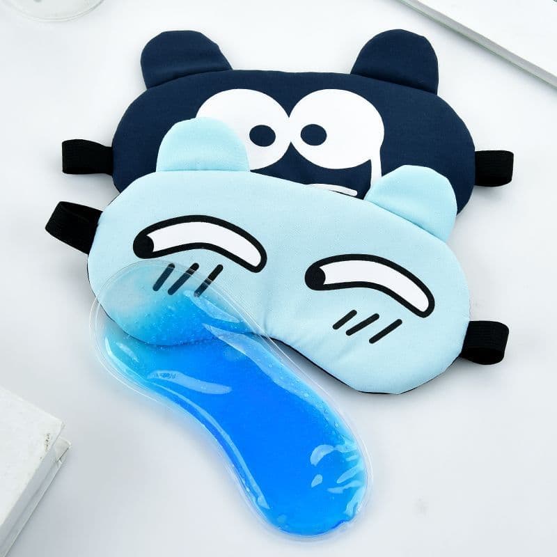Unisex Eye Care Cold/Hot Compress Ice Eye Mask, Universal, Breathable, Sleep Light-Blocking, Cute Cartoon for Adults