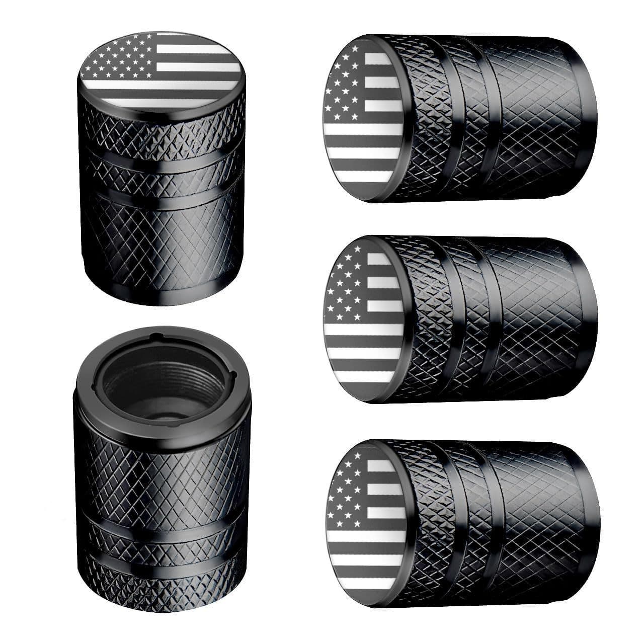 Car Tire Aluminum Alloy Colored American Style Valve Caps with Inner Plastic Protection, Dustproof Valve Stem Caps for Sedans