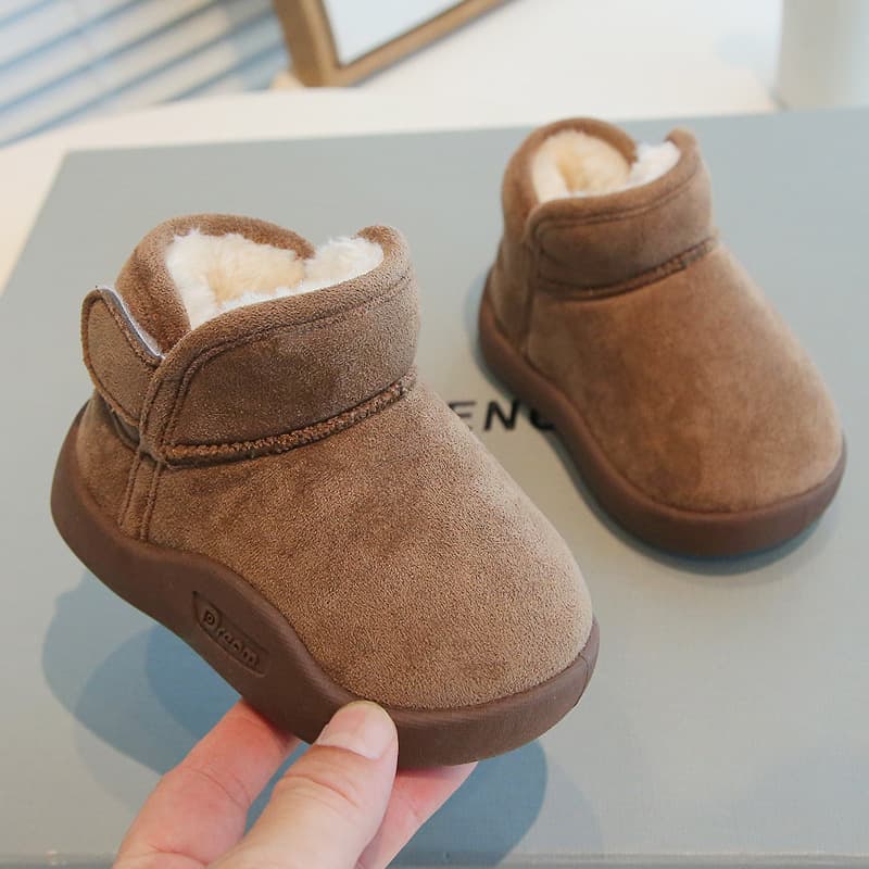 Winter Toddler Snow Boots Thickened Baby Non-Slip Walking Shoes, Infant Soft-Soled Fleece-Lined Girls' Short Boots, Boys' Cotton Shoes