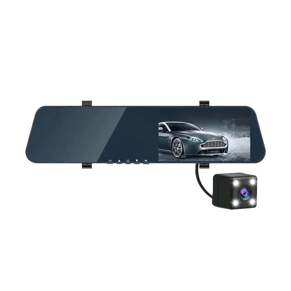 4.5-inch driving recorder full HD 1080P dual lens recorder rearview mirror car DVR camera