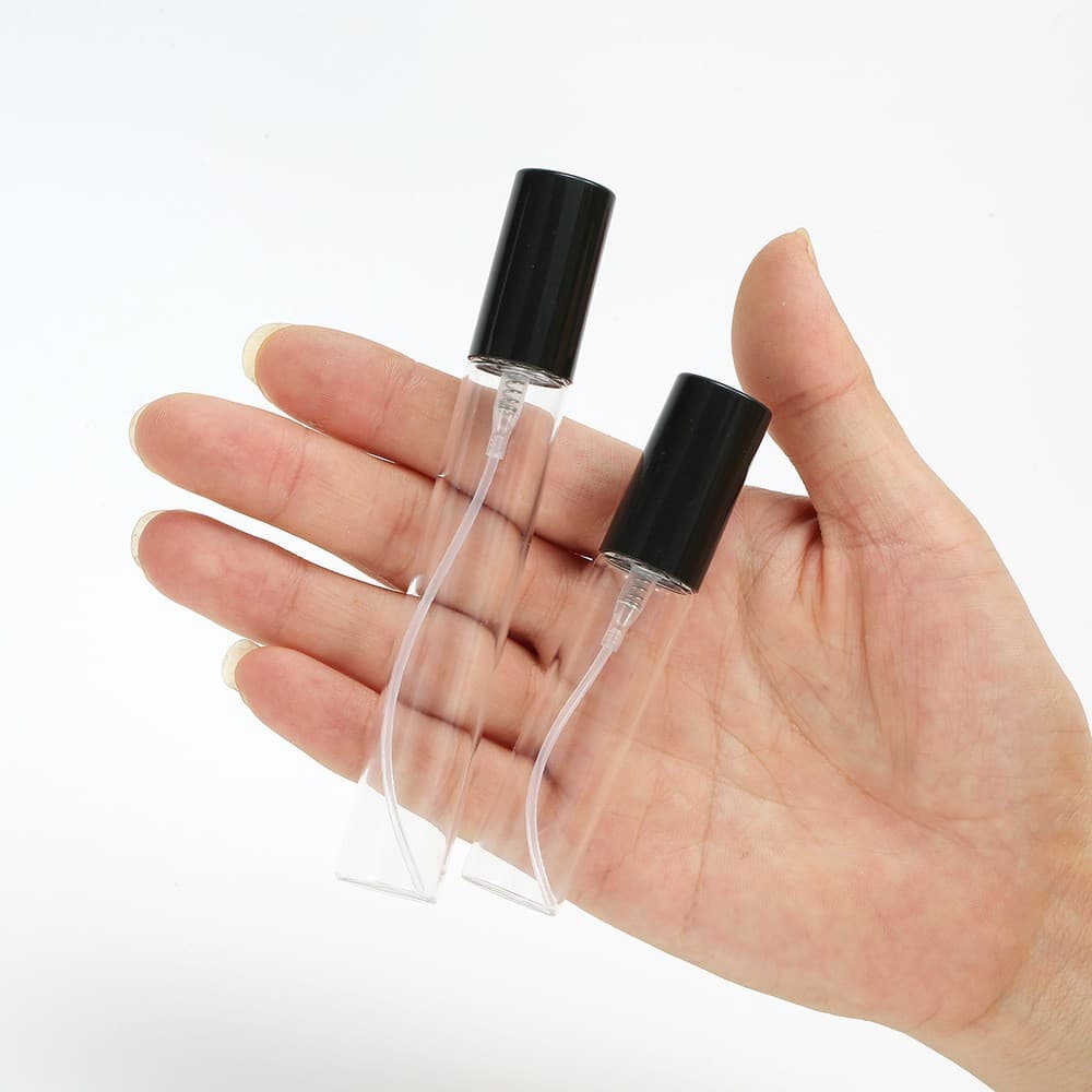 5 10 15ml Transparent Glass Perfume Bottle Plastic Spray Nozzle Fine Mist Spray Bottle Portable Minimalist Perfume Refill Bottle