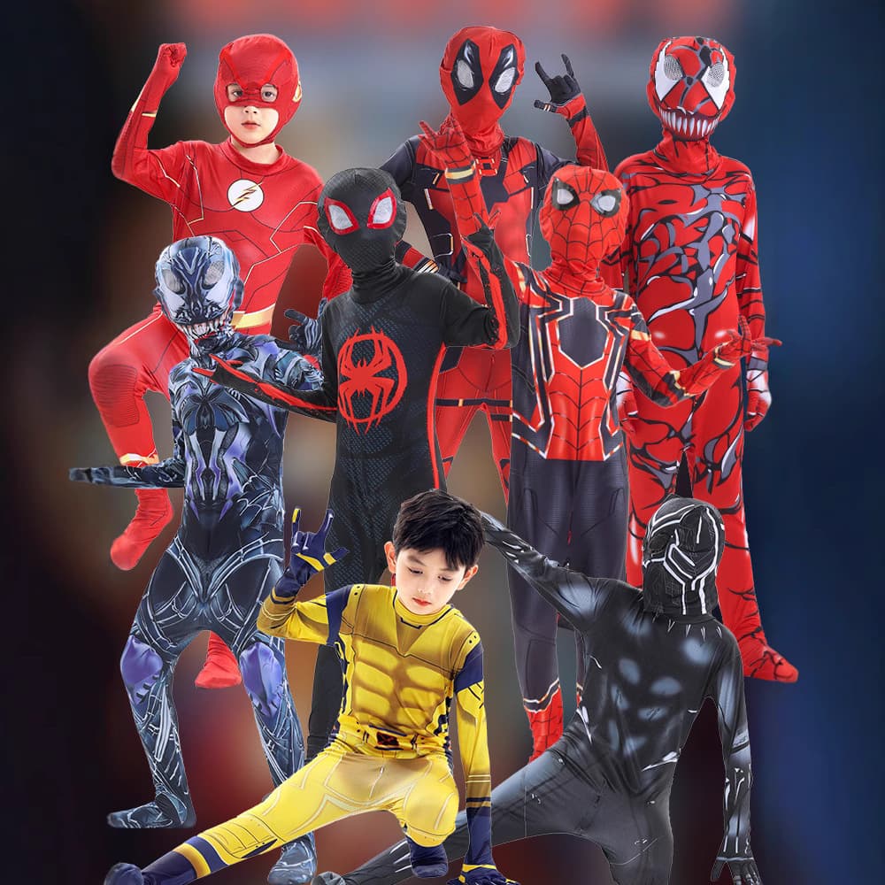 Spider-Man Skin-Tight Extraordinary Jumpsuit Kids Costume Adventure Outfit Iron Miles Costume Gwen Halloween