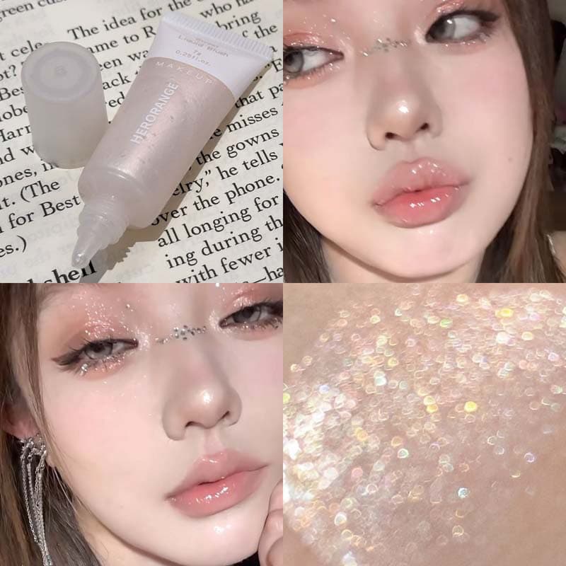 HERORANGE~ Liquid Blush Highlighter One Drop Pearl Shimmer Waterproof Sparkling Under Eye Brightening Liquid