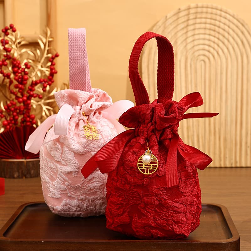 New Wedding Candy Box with Handle Bag, No-Fold Candy Gift Box for Wedding Favors and Party Favors