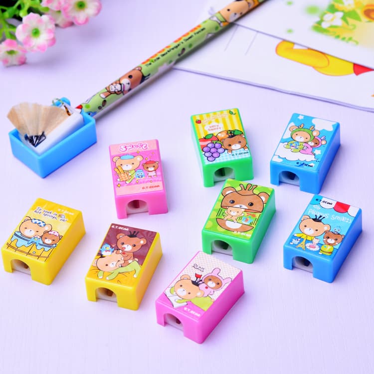 Square Pencil Sharpener, Elementary School Student Learning Supplies, Cartoon Pencil Sharpener, Advertising Promotional Gift Wholesale