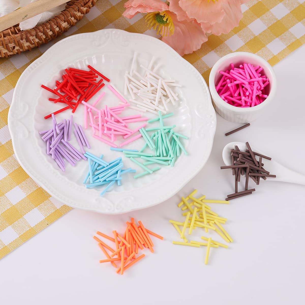Simulated real heart small straw chocolate bar food play pinch decoration cream glue cake monochrome soft clay accessories