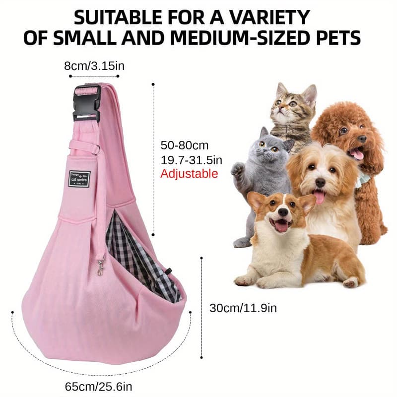 1 Customizable Double Sided Pet Sling Carrier for Small Animals