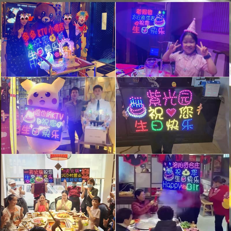 Customizable cheer light signs glowing hand-held boards fan support glow sticks happy birthday decoration props