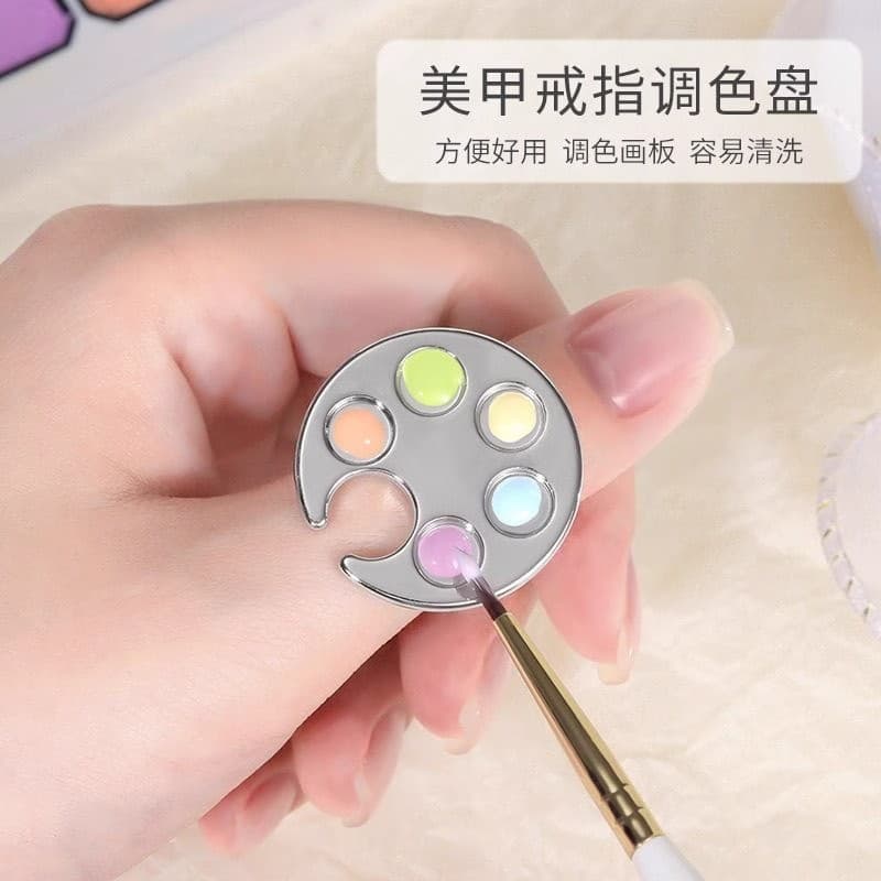 Nail tool ring palette ring foot kt cat palette nail art supplies color ring display stand