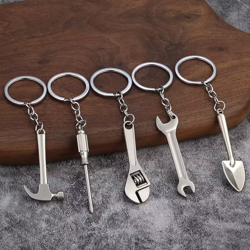 3D Simulation Tool Keychain Metal Creative Wrench Screwdriver Hammer Keychain Car Small Gift Pendant