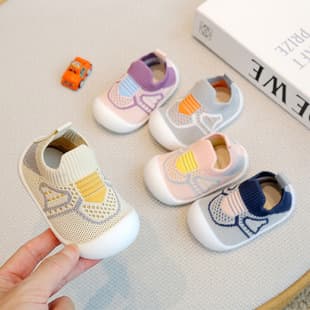 Wholesale Soft Sole Baby Learning Shoes, Non-Slip Breathable Mesh Sock Shoes, Slip-On for 0-3 Year Old Infants