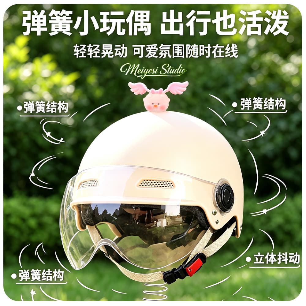 Winged Pig Electric Vehicle Dashboard Ornament for Scooters, Bicycles, Motorcycles, Helmet Decoration Cute Windmill Hanging Charm