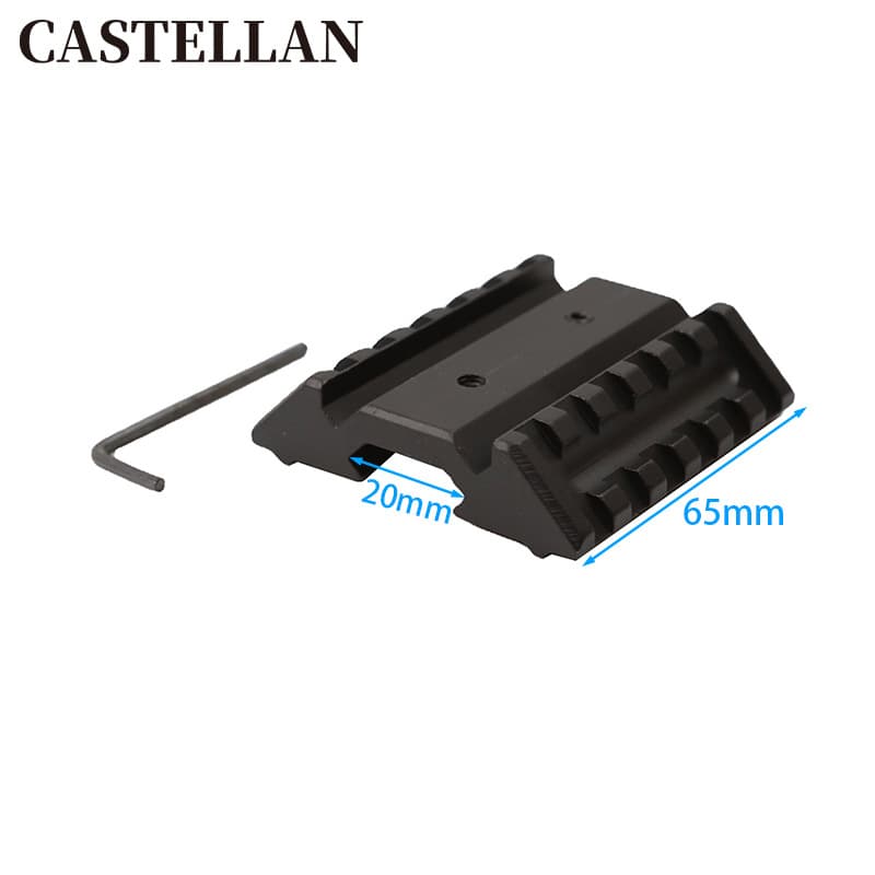 45 degree side rail 65mm long double side inclined rail sight bracket red and green dot pipe clamp bracket