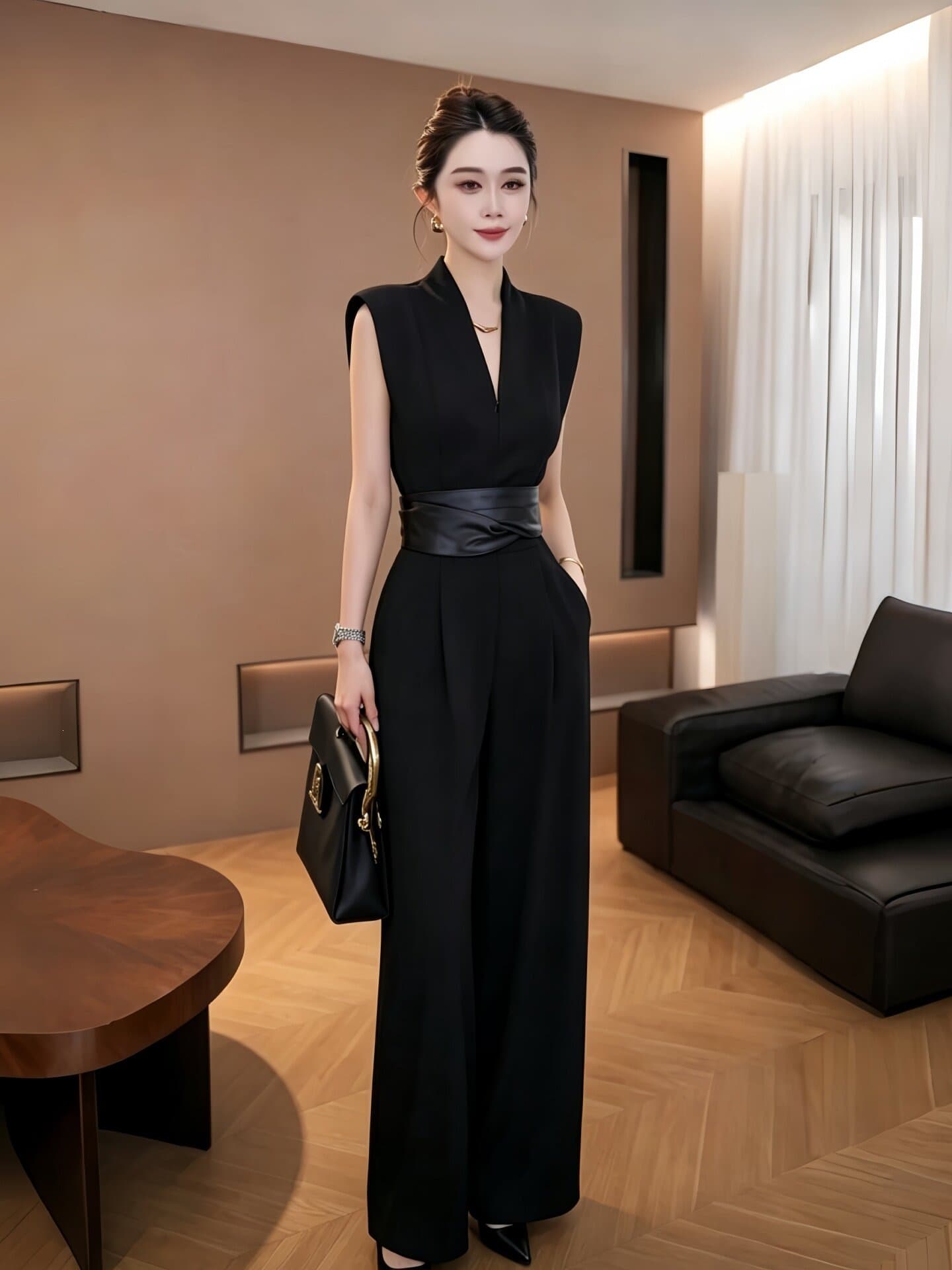 Temperament jumpsuit women's new summer slimming jumpsuit light luxury high-end one-piece jumpsuit