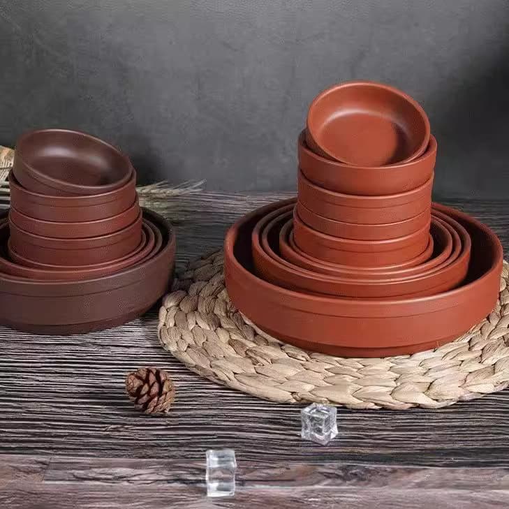 Purple clay steamed dish bowl ceramic rice bowl Shaxian fast food restaurant clubhouse small bowl steamed egg terracotta ink brush dish tableware