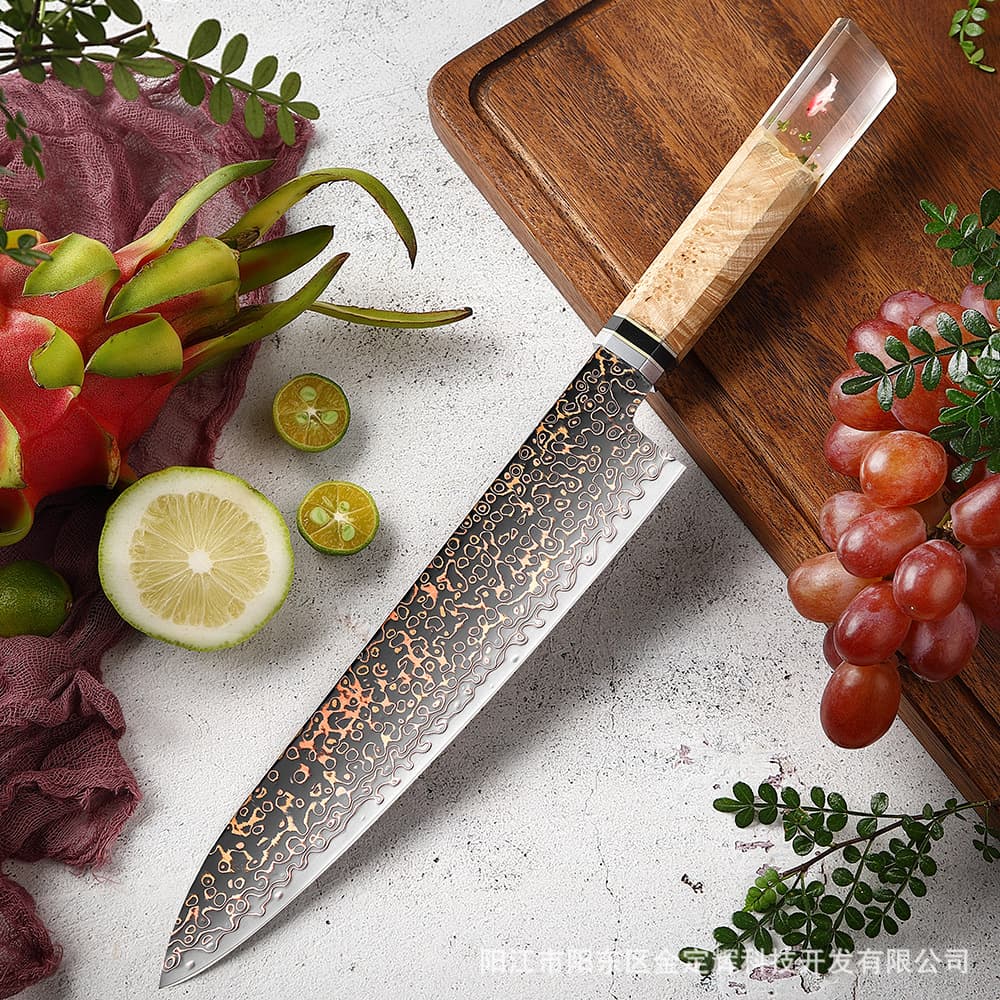 Damascus steel chef's knife Japanese style household sharp steel slicing kitchen cleaver
