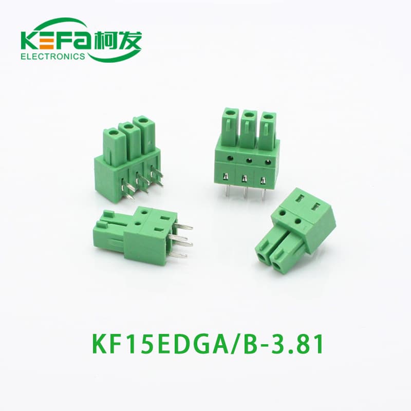 KF15EDGA/B Board-to-Board Terminal with 3.81mm Pitch, Right-Angle and Straight Dual-Pin Plug Connector