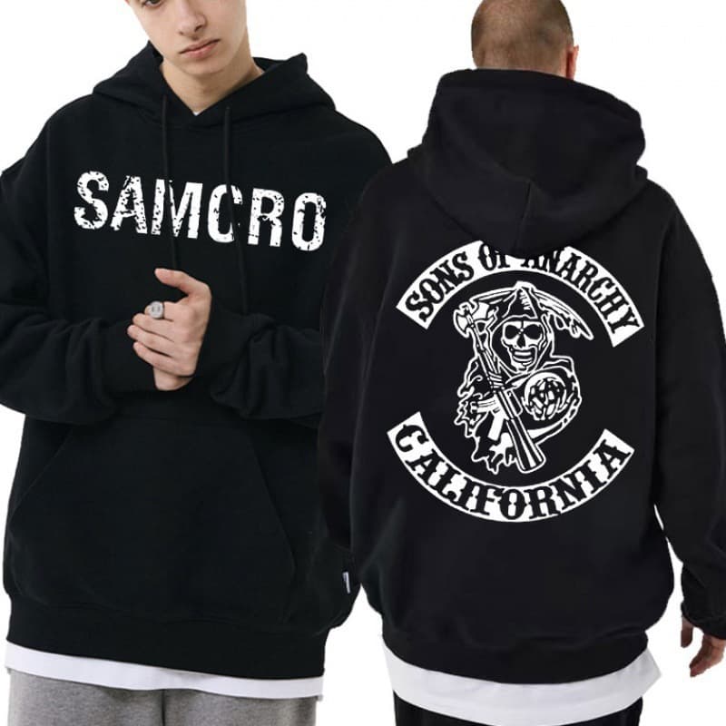 Cross-border EU Size Men's Sons of Anarchy SAMCRO Double Sided Print Hoodie