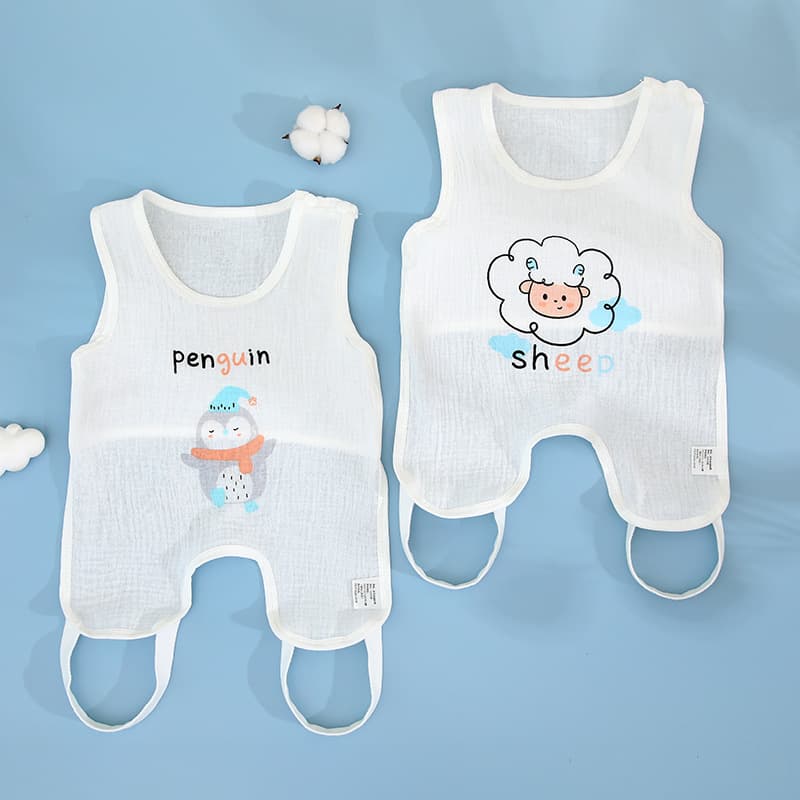 Newborn Baby Pure Cotton Belly Band Summer Thin Vest Breathable Belly Protection Half-Back Baby Clothes