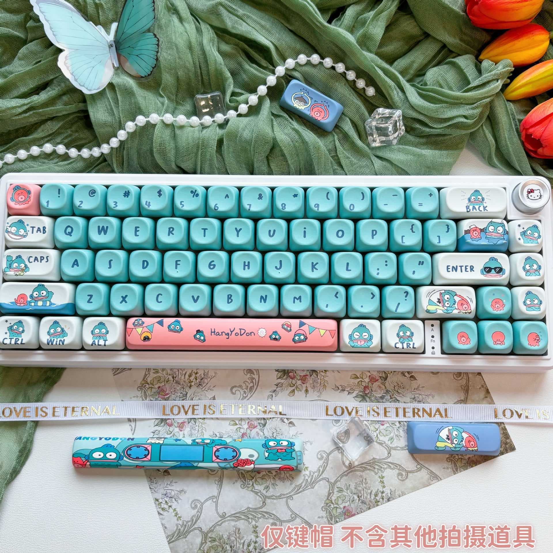 Ugly Fish MOA Keycaps PBT Dye-Sub Cartoon DIY Full Set Compatible with AULA, MCHOSE, VXE, and Other Keyboards with Zhuyin