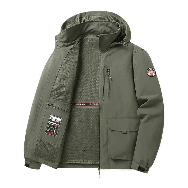 M-8XL New Workwear Jacket Men Outdoor Casual Jacket Fleece-Lined Hooded Jacket Men Casual Middle-Aged Jacket