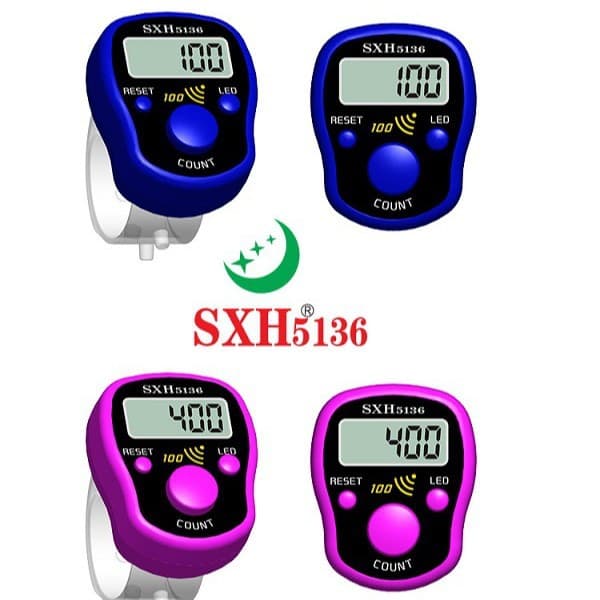 LED Light Hundreds Sound Counter Factory Ring-Type Glow-in-the-Dark Finger Counter 1051 Tally Counter Card-Mounted