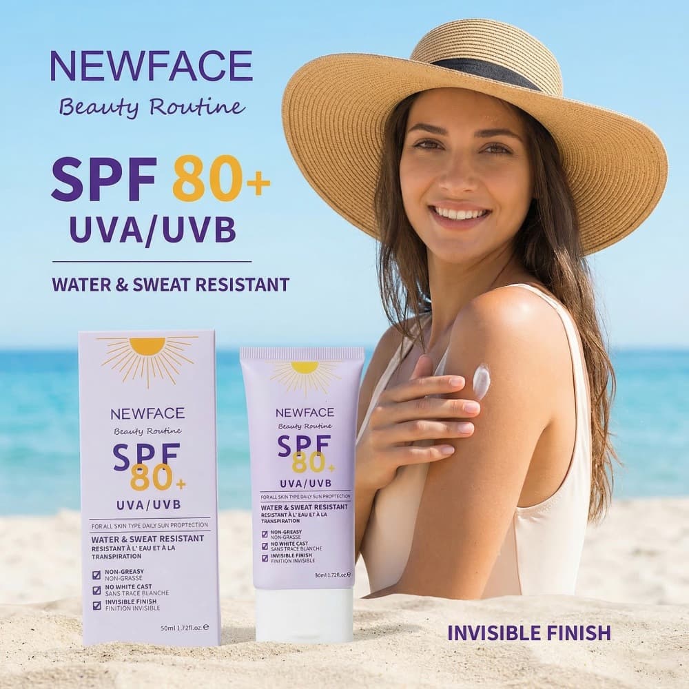 Sunscreen, sunscreen lotion, cross-SPF80+, portable, non-greasy, outdoor portable, ultraviolet protection, cross-border foreign trade, moisturizing