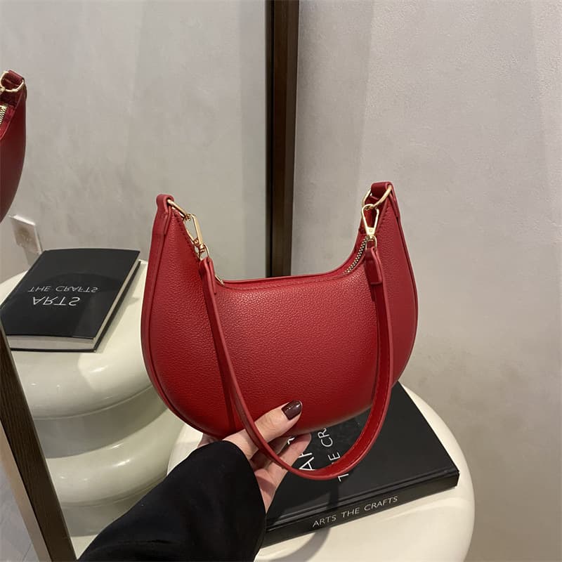 ins Internet celebrity retro niche armpit bag new fashion popular texture shoulder bag comfortable handbag crescent moon small