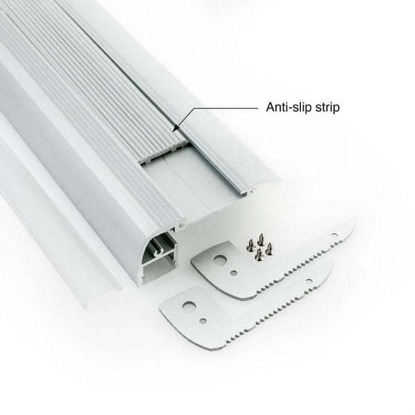 Internet celebrity popular aluminum alloy stair anti-slip strips, metal tile steps, L-shaped closing edge strips