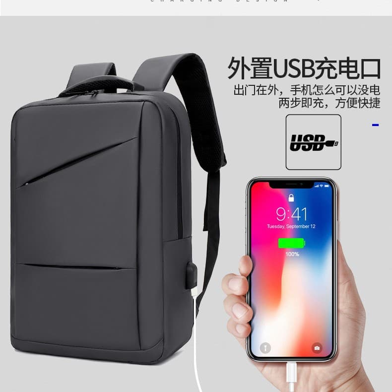 Cross-border Large Capacity Men's Business Laptop Backpack, Oil Wax Leather Commuter Minimalist Solid Color Backpack, Customizable Printing