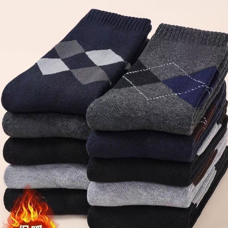 Men's winter socks, mid-calf and high-top, thick cotton socks, long socks for the elderly, warm and comfortable.