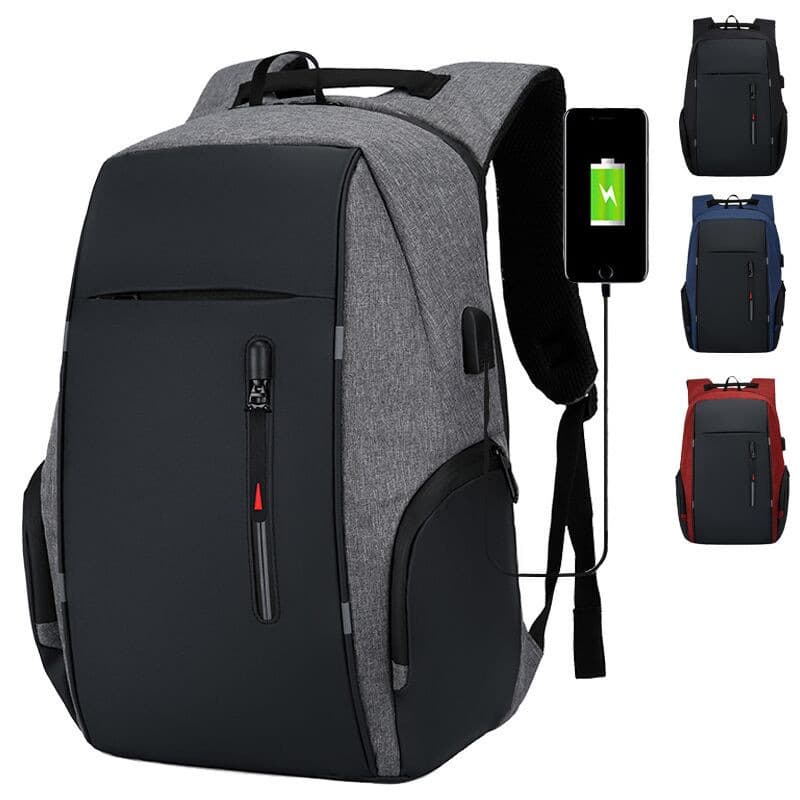 Men's Business Backpack with USB Dual Shoulder Large Capacity Notebook Computer Bag Multifunctional Print Logo Oxford Cloth Bag