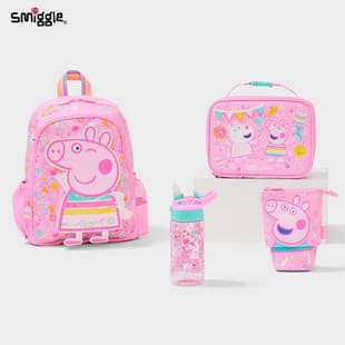 Australia Smiggle Backpack Kindergarten Peppa Pig Girl Cartoon Cute Double Shoulder Bag Lunch Bag Gift