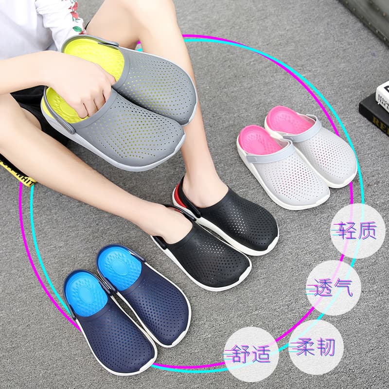 Kroger Crocs Men's Sandals Lite Ride Non-slip Soft Sole Breathable Toe Cap Slippers Summer Sandals for Couples