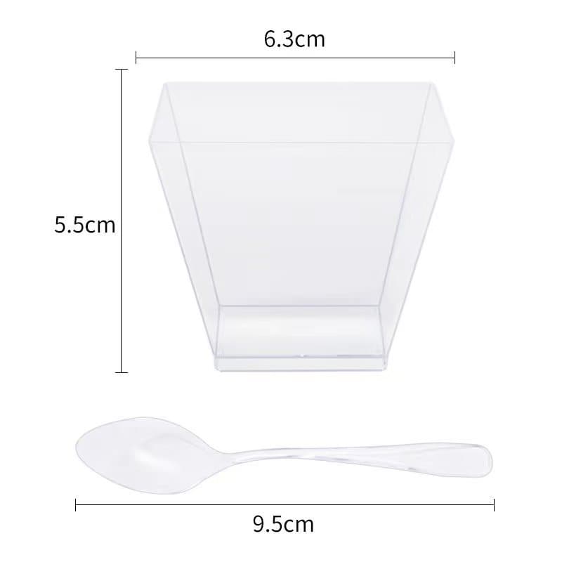 Disposable transparent creative jelly dessert table mousse cup portable mini square plastic cup manufacturer wholesale