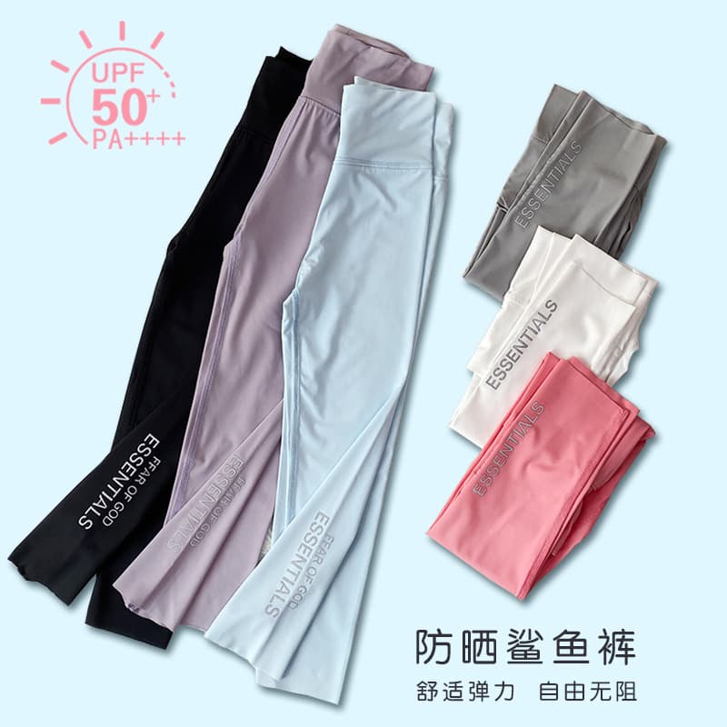 UPF50+ Kids Base Layer Capri Pants, Summer Girls Shark Pants, Girls Yoga Pants, Sun Protection Pants for Outdoor Wear