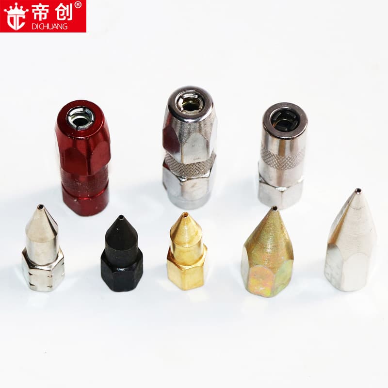Manufacturer wholesale grease gun flat nozzle, pointed nozzle, high-pressure oil injection nozzle, leak-proof design, corrosion-resistant flat tip, pointed tip, auto repair
