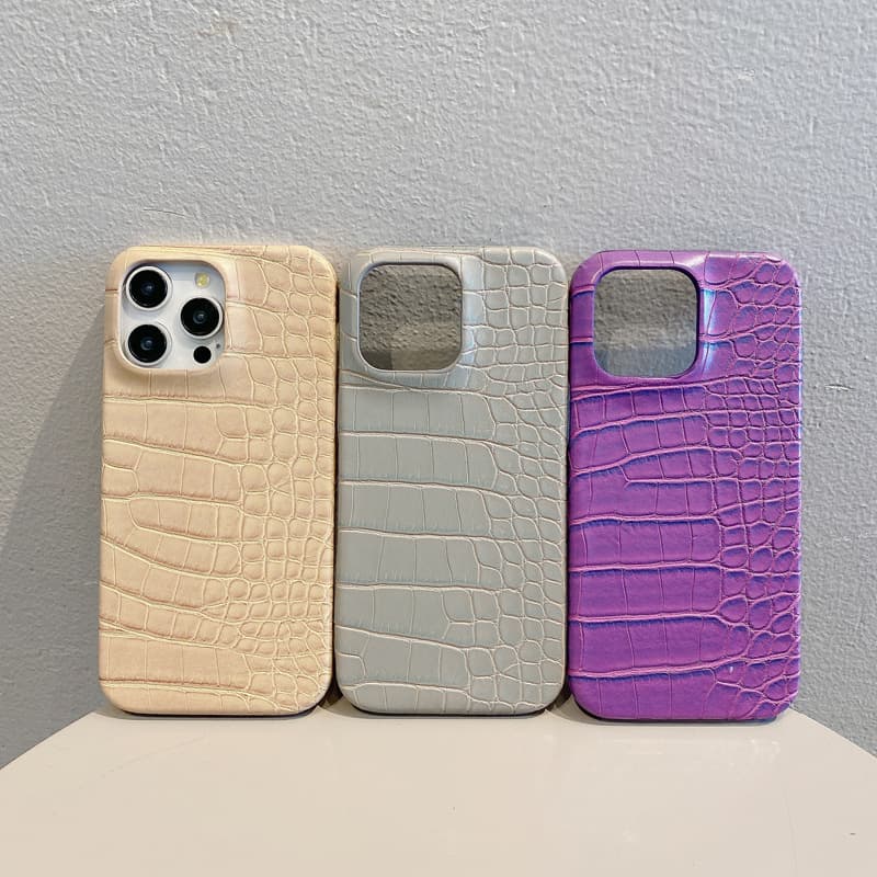 Crocodile leather pattern suitable for Apple 16 promax mobile phone case iPhone 15 high-end 14 anti-fall 13 luxury men's leather case