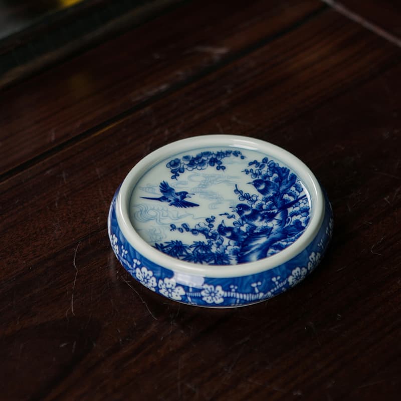 Jingdezhen High White Clay Lid Rest Ceramic Tea Cup Holder Coaster, Gongfu Tea Set Pot Saucer Cup Stand Parts Wholesale