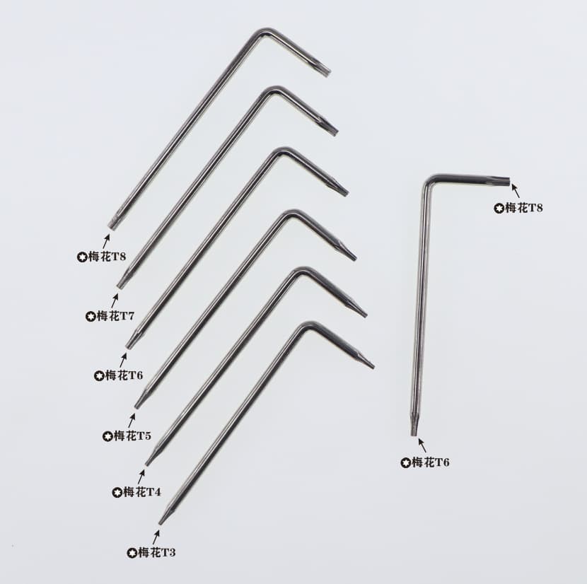 Star-shaped Torx wrench T3 T4 T5 T6 T7 T8 T9 T10 T15 T20 L-shaped with hole Torx wrench set RoHS