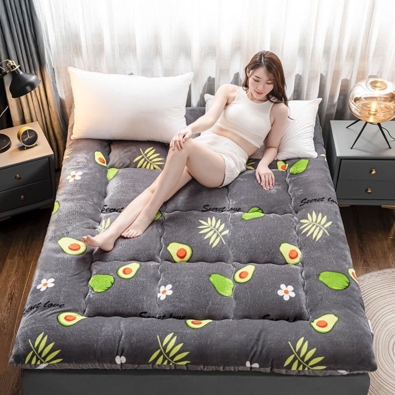Extra Thick Fleece Mattress Soft Pad, Winter Student Dormitory Single Tatami Sponge Pad, Flannel Bedding