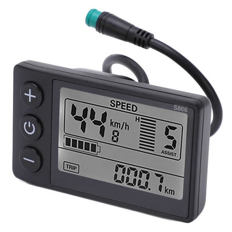 Mountain bike lithium battery modification parts S866 electric scooter smart LCD instrument panel 5-core waterproof