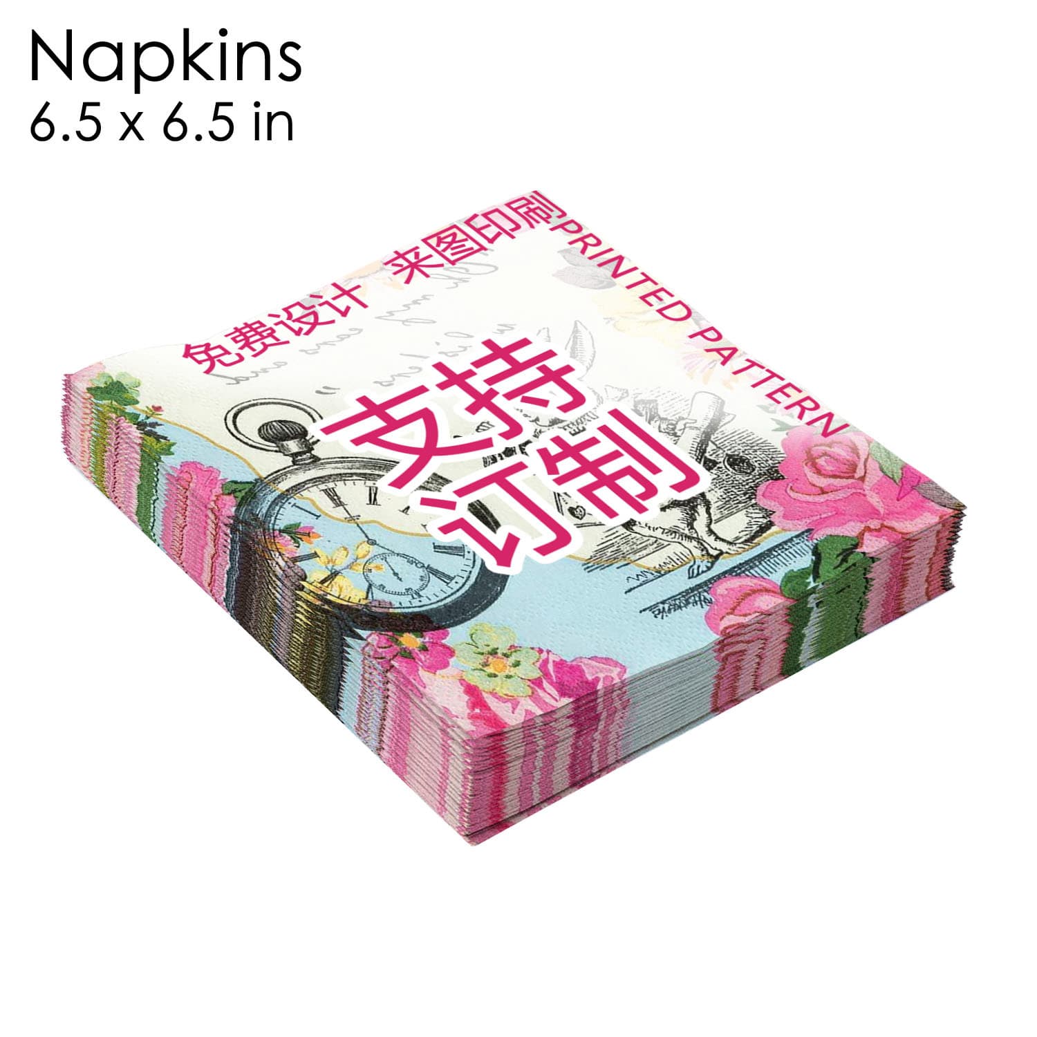 JW In Stock Floral Tissue Paper for Holiday Party Scene Decor, Decoupage Full-Print Tissue Paper