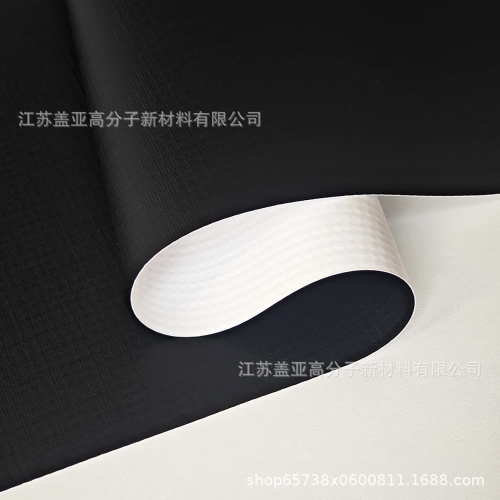 460GSM 1000D 9x9 Black/White Sunshade Waterproof UV-resistant Hemp Pattern PVC Tarpaulin