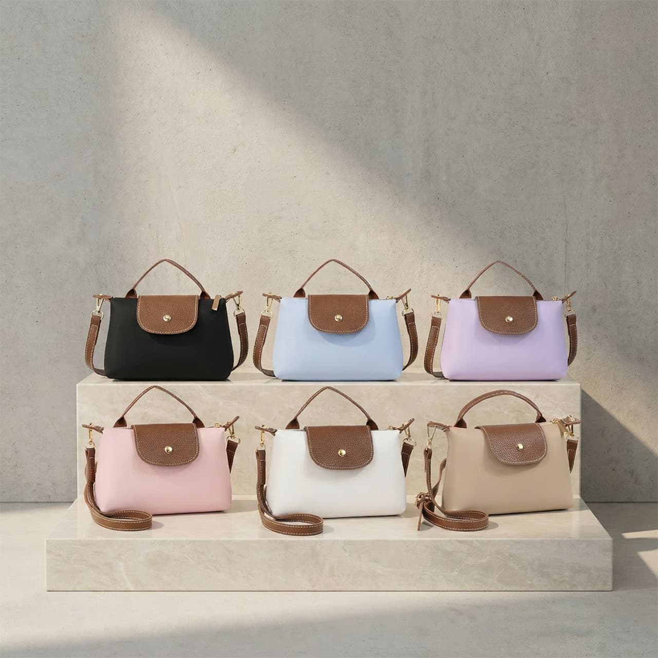 Trendy Small Bag New Women's Casual Shoulder Crossbody Handbag High-End Nylon Dumpling Bag for Cross-Border