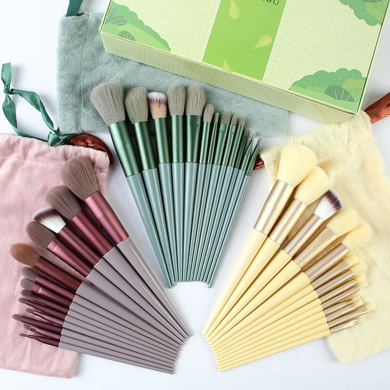 Cangzhou Morandi 13-piece Sijiqing makeup brush set eye brush concealer brush blush powder brush eye shadow makeup brush