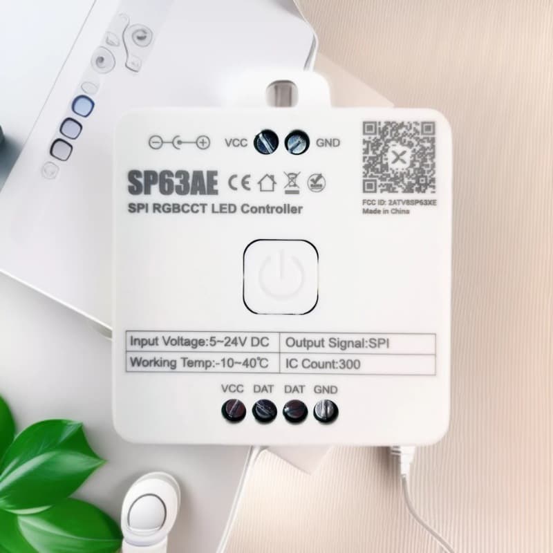 SP63AE RGB LED Controller RGBCW Controller Mobile App Colorful Strip Controller Low Voltage